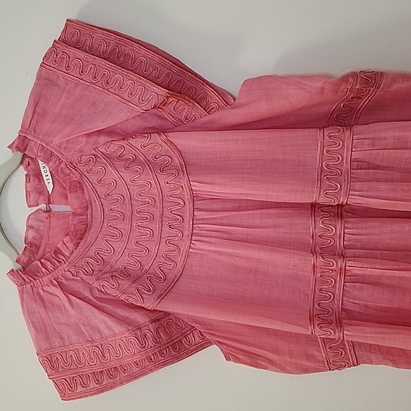 Veronica Beard Preppy Keely Tiered Ramie Mini Dress Size 10  Barbiecore - Picture 10 of 16